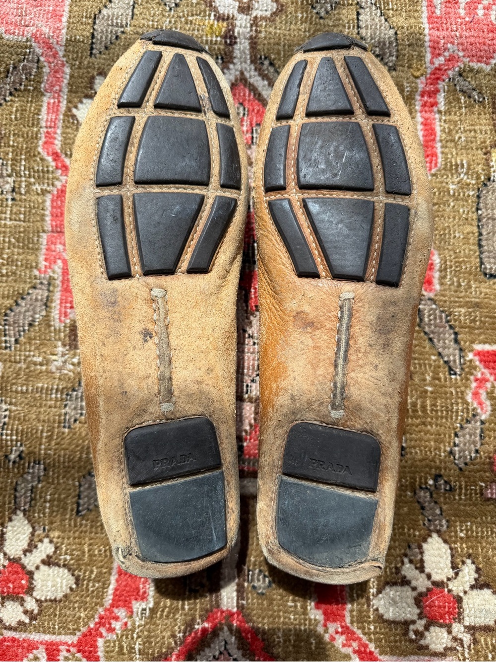 Vintage Prada Tan Leather Tassel Moccasins - Picture 2 of 5